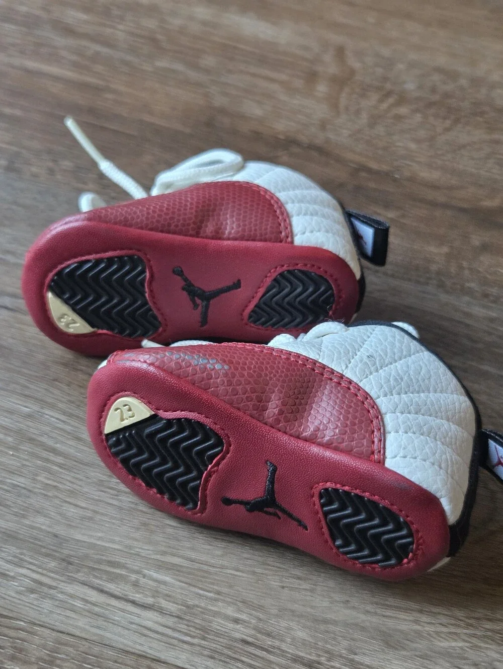Nike Air Jordan 12 Retro Cherry (TD) White/Red Baby Crib Shoes size 1C